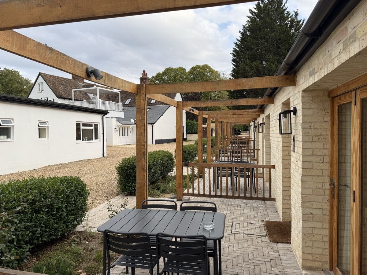 Private terraces under the Stables pergola